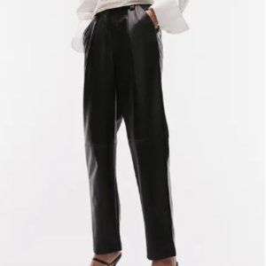 Do+Be Faux Leather Pants High Waist Pleated Front Size Small